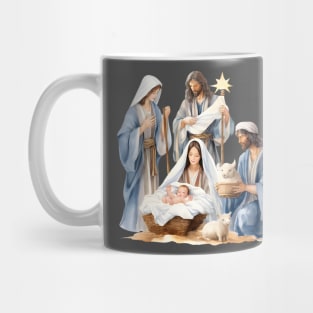 Watercolor Nativity Scene Mug